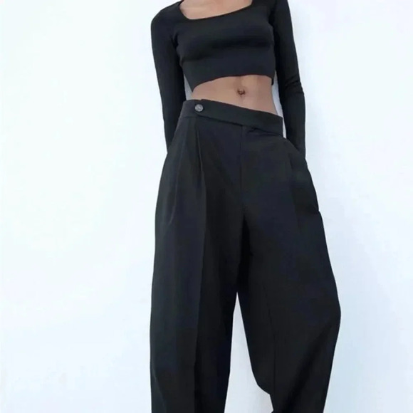 Zara FULL-LENGTH MENSWEAR STYLE PANTS - Picture 6 of 13